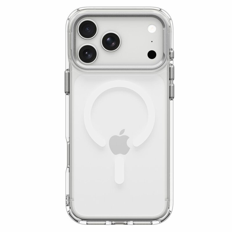 Husa iPhone 17 Pro Spigen Ultra Hybrid Optik S MagSafe, transparenta/argintiu