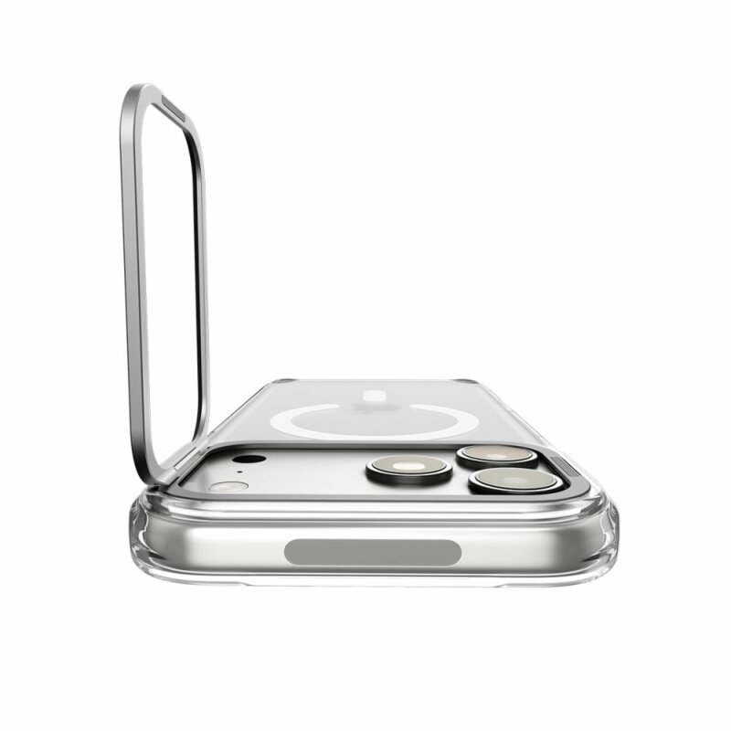 Husa iPhone 17 Pro Spigen Ultra Hybrid Optik S MagSafe, transparenta/argintiu