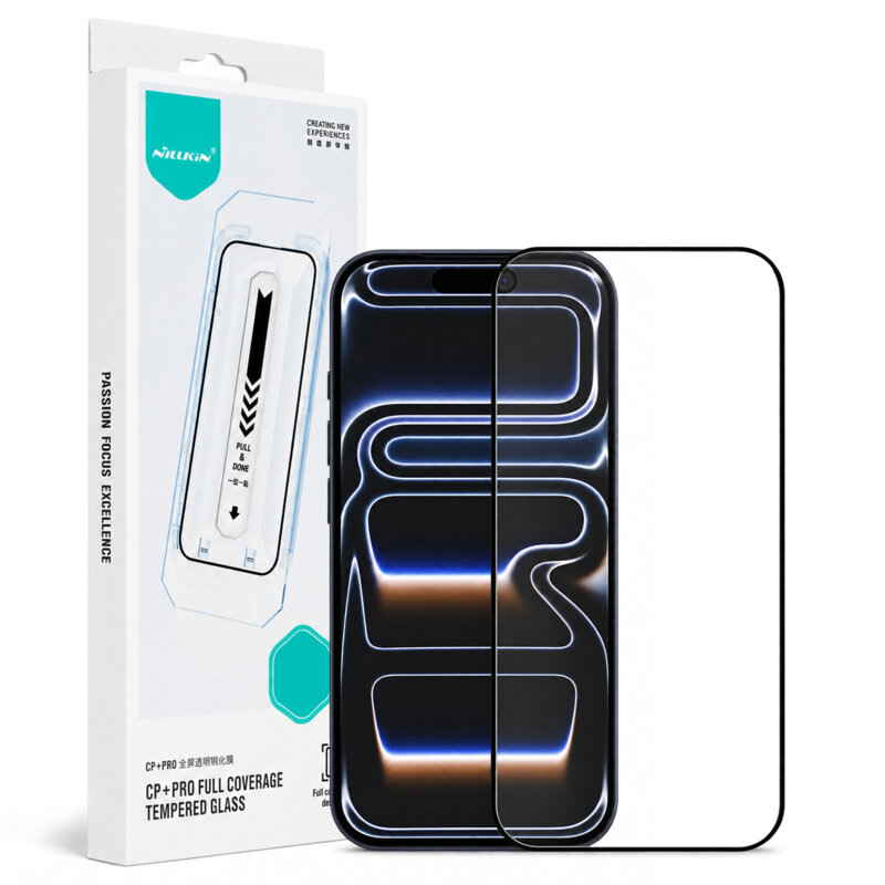 Folie sticla iPhone 17 Pro Nillkin CP+PRO Anti-Explosion cu aplicator, negru