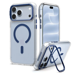Husa iPhone 18 Pro Spigen Ultra Hybrid Optik S MagSafe, transparenta/bleumarin