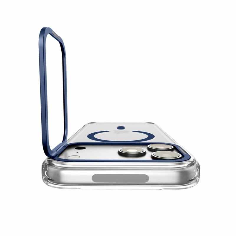 Husa iPhone 18 Pro Spigen Ultra Hybrid Optik S MagSafe, transparenta/bleumarin