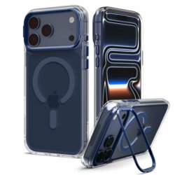 Husa iPhone 17 Pro Max Spigen Ultra Hybrid Optik S MagSafe, transparenta/bleumarin