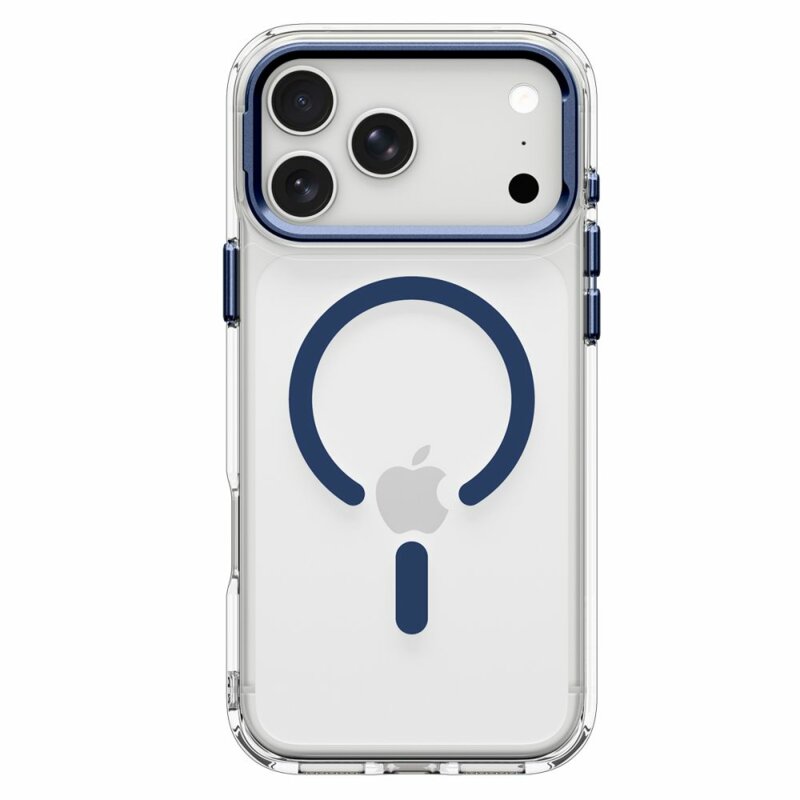 Husa iPhone 18 Pro Max Spigen Ultra Hybrid Optik S MagSafe, transparenta/bleumarin