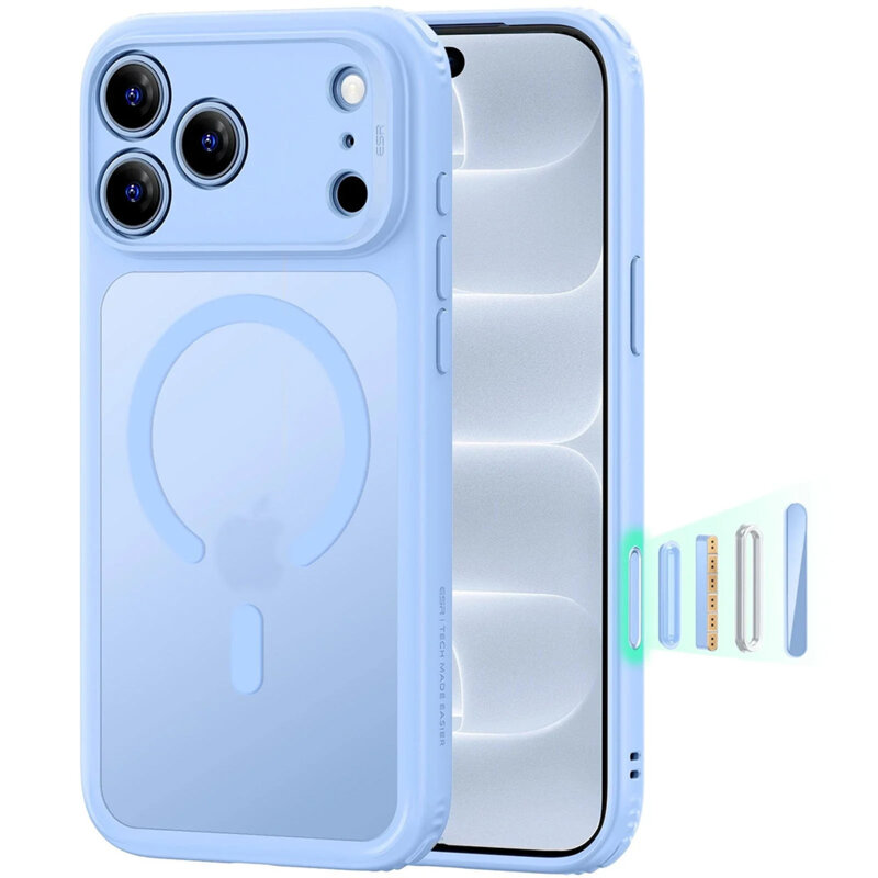 Husa iPhone 17 Pro ESR Classic Hybrid HaloLock, bleu