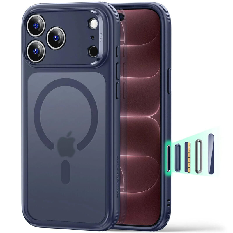 Husa iPhone 17 Pro Max ESR Classic Hybrid HaloLock, bleumarin