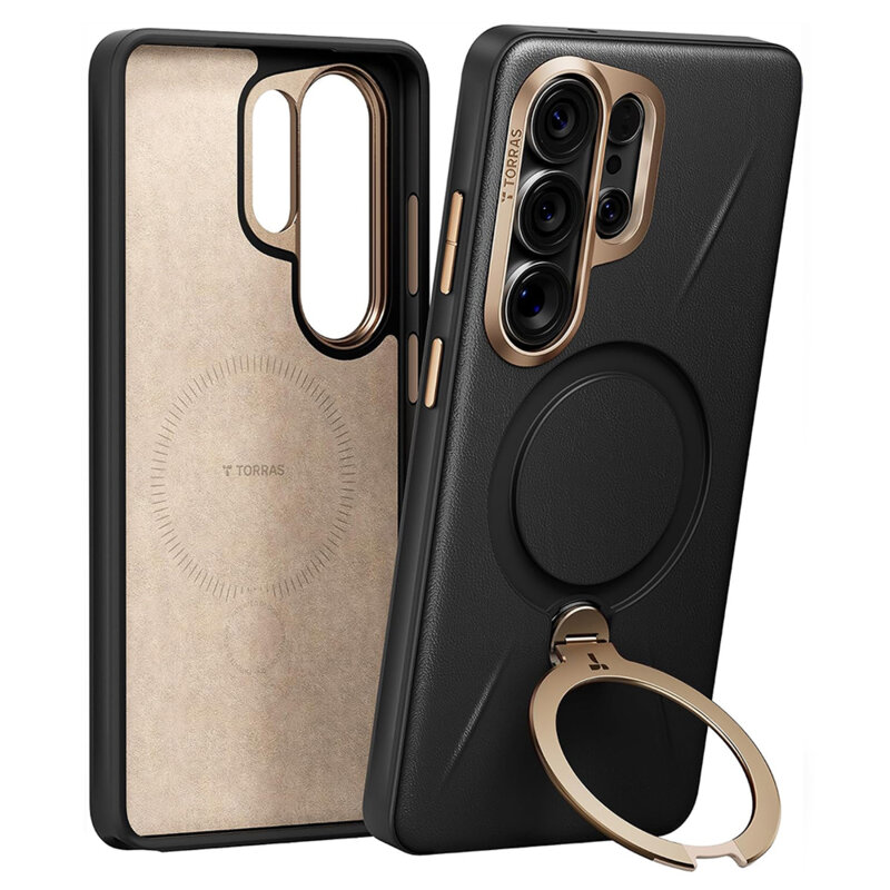 Husa Samsung Galaxy S26 Ultra Torras QPRO Leather Series, negru