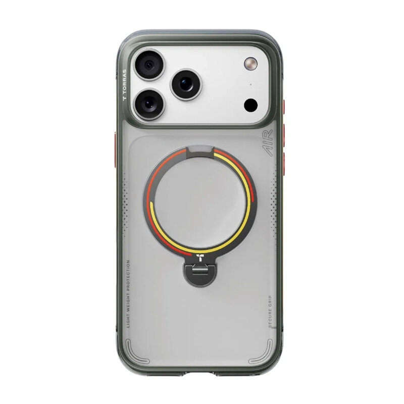 Husa iPhone 18 Pro Torras Ostand Q3 Air Football Series, gri