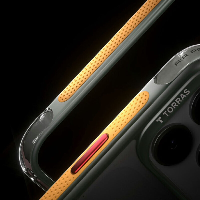 Husa iPhone 18 Pro Torras Ostand Q3 Air Football Series, gri