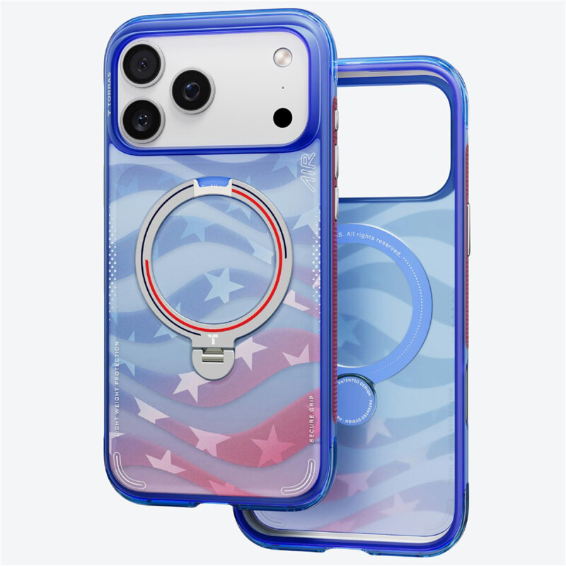 Husa iPhone 18 Pro Max Torras Ostand Q3 Air Football Series, albastru