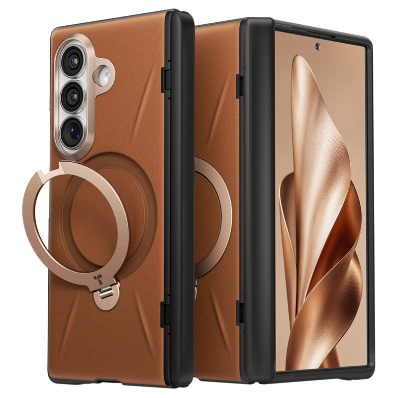 Husa Samsung Galaxy Z Fold8 Ultra Torras QPRO Leather Series, maro