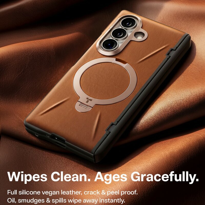 Husa Samsung Galaxy Z Fold8 Ultra Torras QPRO Leather Series, maro