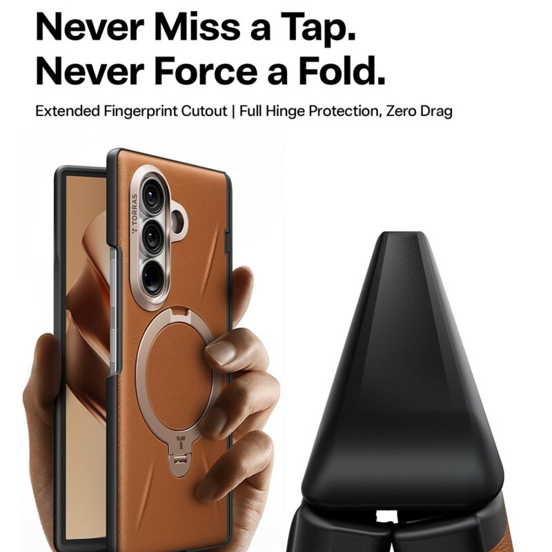 Husa Samsung Galaxy Z Fold8 Ultra Torras QPRO Leather Series, maro