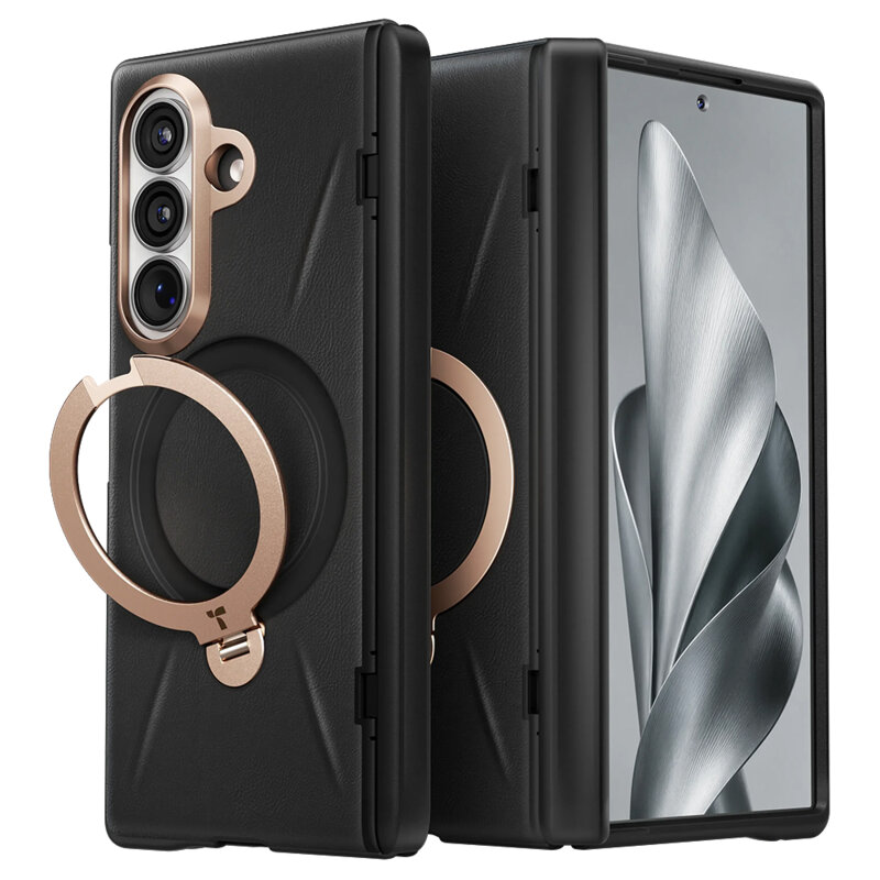 Husa Samsung Galaxy Z Fold8 Ultra Torras QPRO Leather Series, negru
