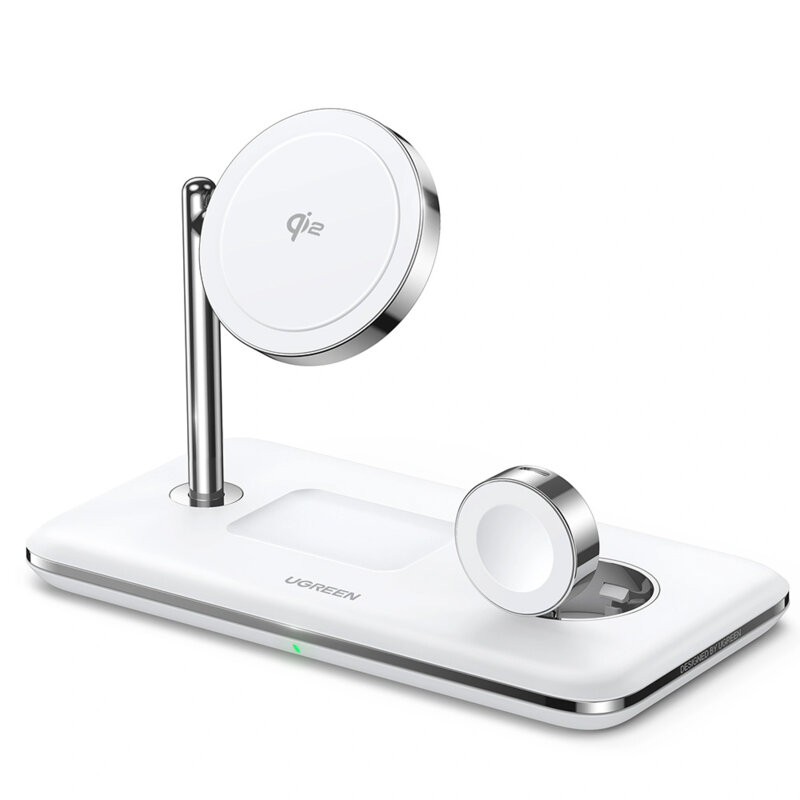 Statie incarcare wireless 3in1 25W, Ugreen, Qi2, alb, 90326