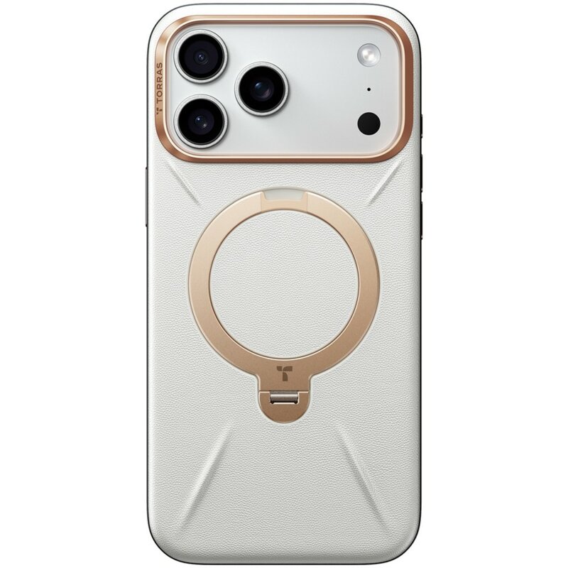 Husa iPhone 17 Pro Torras QPRO Leather Series, gri