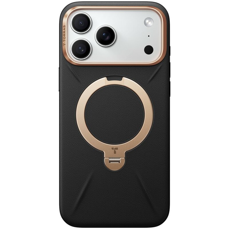 Husa iPhone 17 Pro Max Torras QPRO Leather Series, negru