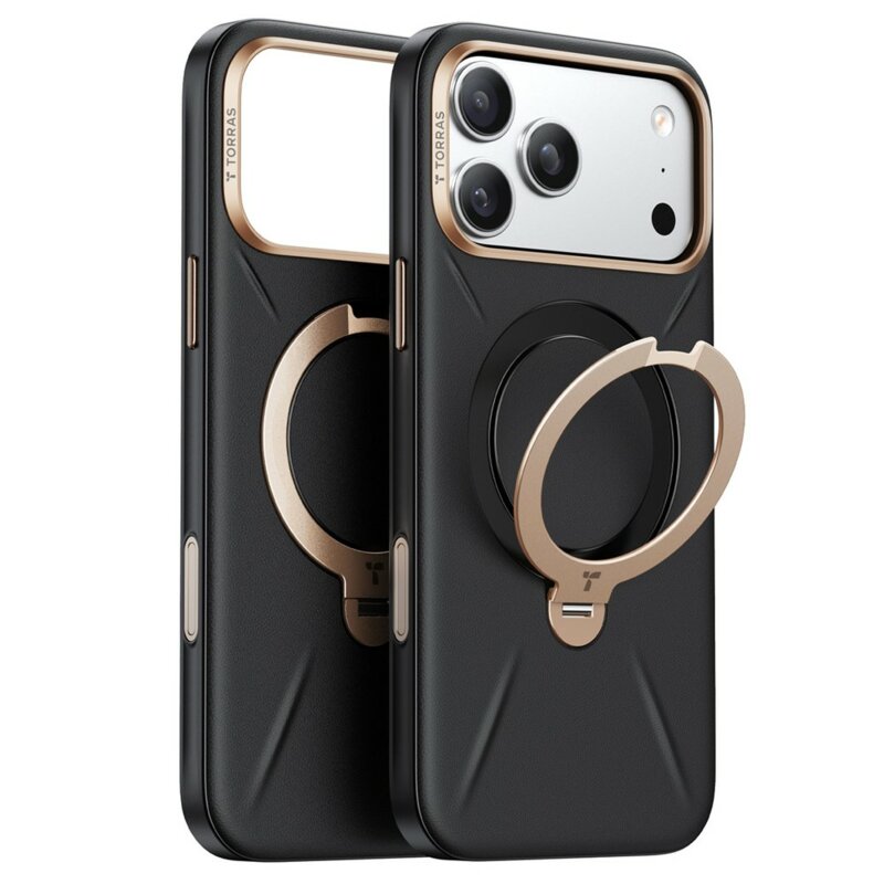 Husa iPhone 17 Pro Torras QPRO Leather Series, negru