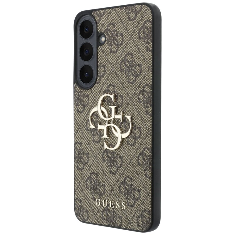 Husa Samsung Galaxy S26 FE Guess Leather 4G Metal Logo, maro, GUHCS26FE4GMGBR