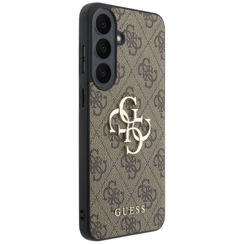 Husa Samsung Galaxy S26 FE Guess Leather 4G Metal Logo, maro, GUHCS26FE4GMGBR
