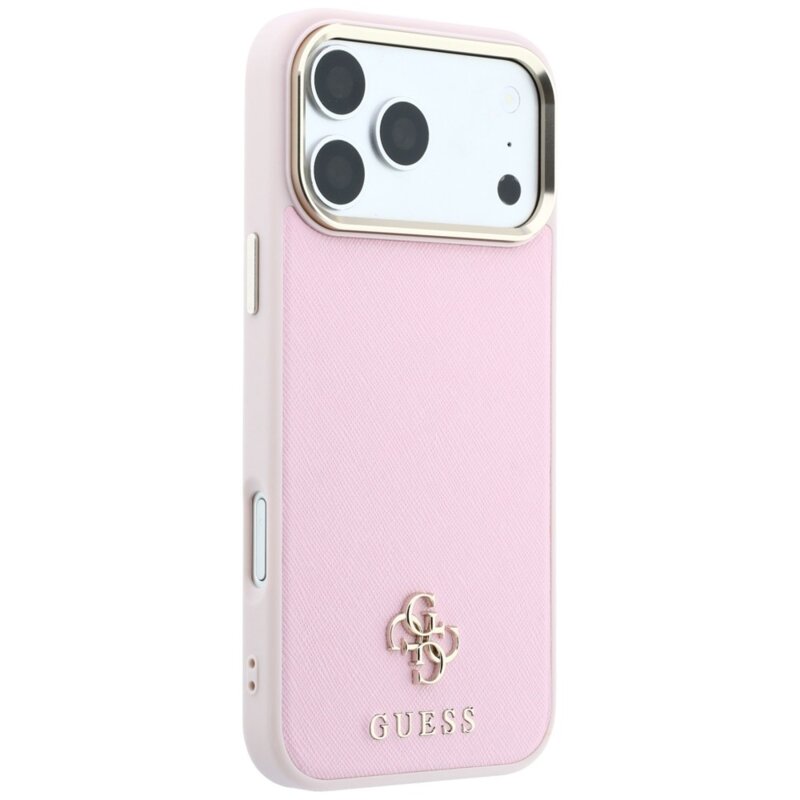 Husa Guess Saffiano Small 4G Classic MagSafe iPhone 18 Pro Max, roz, GUHMP18X6PSA4DMP