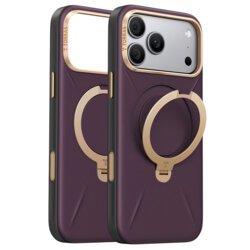 Husa iPhone 17 Pro Torras QPRO Leather Series, mov