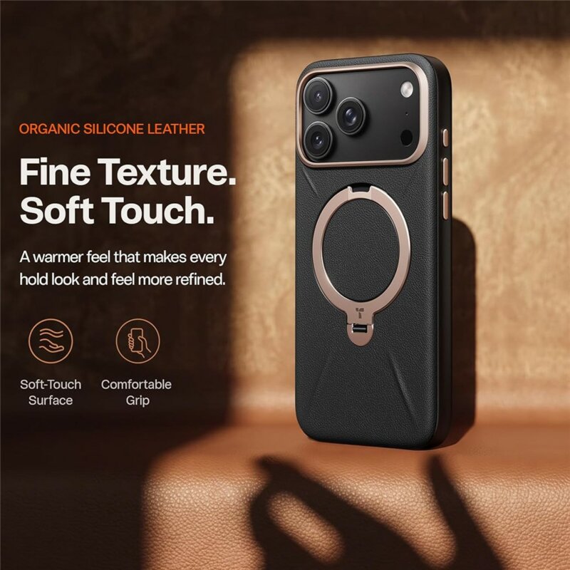 Husa iPhone 18 Pro Max Torras QPRO Leather Series, negru