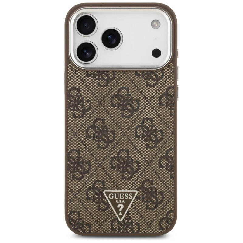 Husa originala Guess iPhone 18 Pro Max Hardcase 4G Triangle Logo MagSafe, maro, GUHMP18XP4TSRCMW