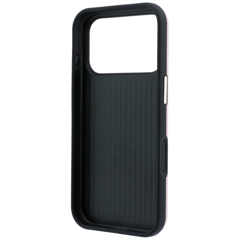 Husa originala Guess iPhone 18 Pro Max Grained Leather and Big Resin Logo, roz, GUHCP18X6PSS4RGP