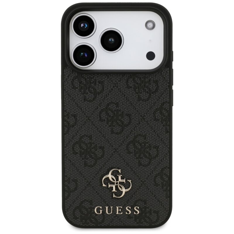 Husa iPhone 18 Pro Guess 4G Small and Classic Logo MagSafe, negru, GUHMP18LP4SM4MK