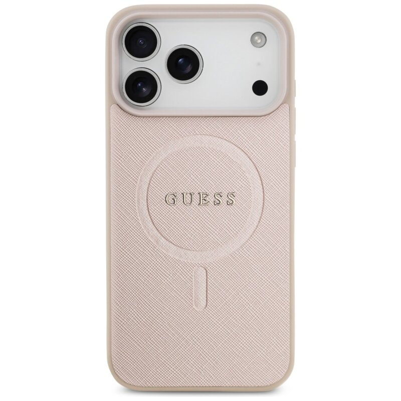 Husa Guess Saffiano MagSafe iPhone 18 Pro Max, roz, GUHMP18XPSAHMCP