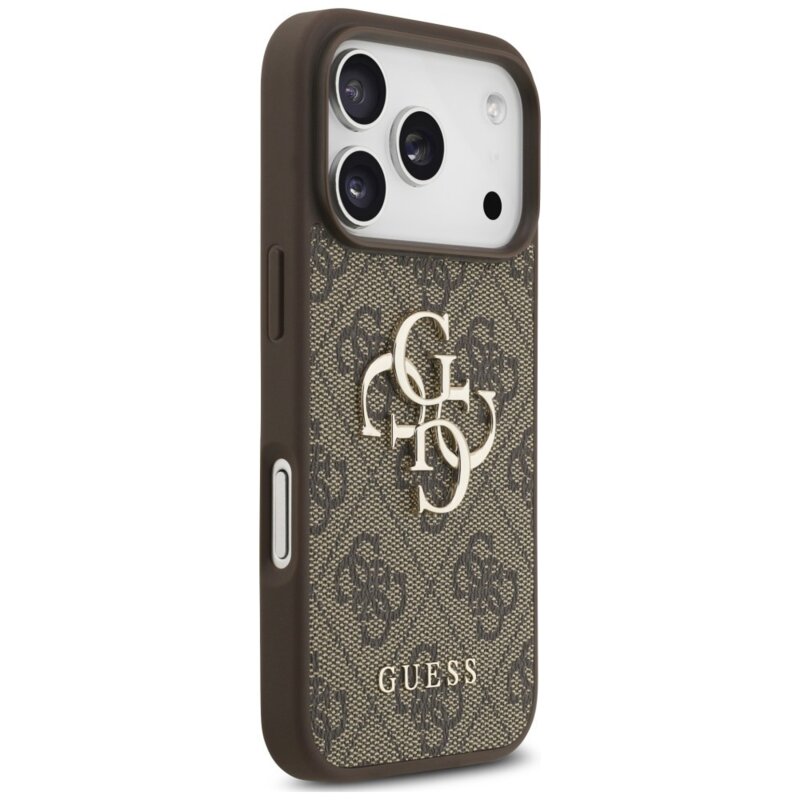 Husa originala Guess iPhone 17 Pro Hardcase 4G Classic Logo with Strap, maro, GUHCP18LP4GMGSW