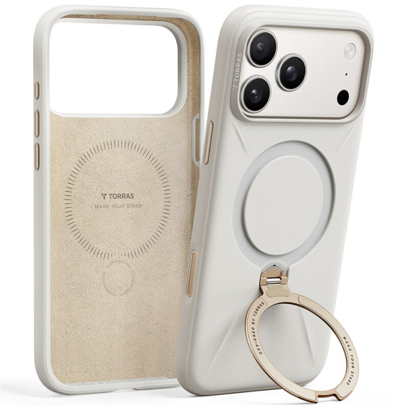 Husa iPhone 17 Pro Torras QPRO Silicone Series, alb