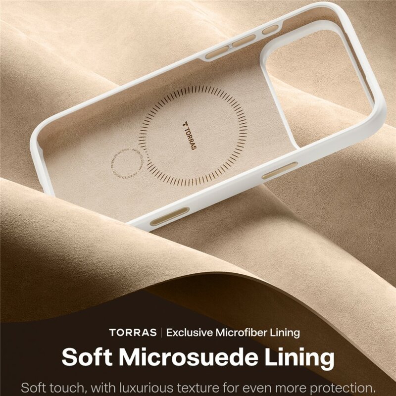 Husa iPhone 17 Pro Max Torras QPRO Silicone Series, alb