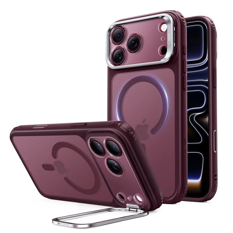 Husa iPhone 18 Pro ESR Classic Hybrid HaloLock Kickstand, bordo