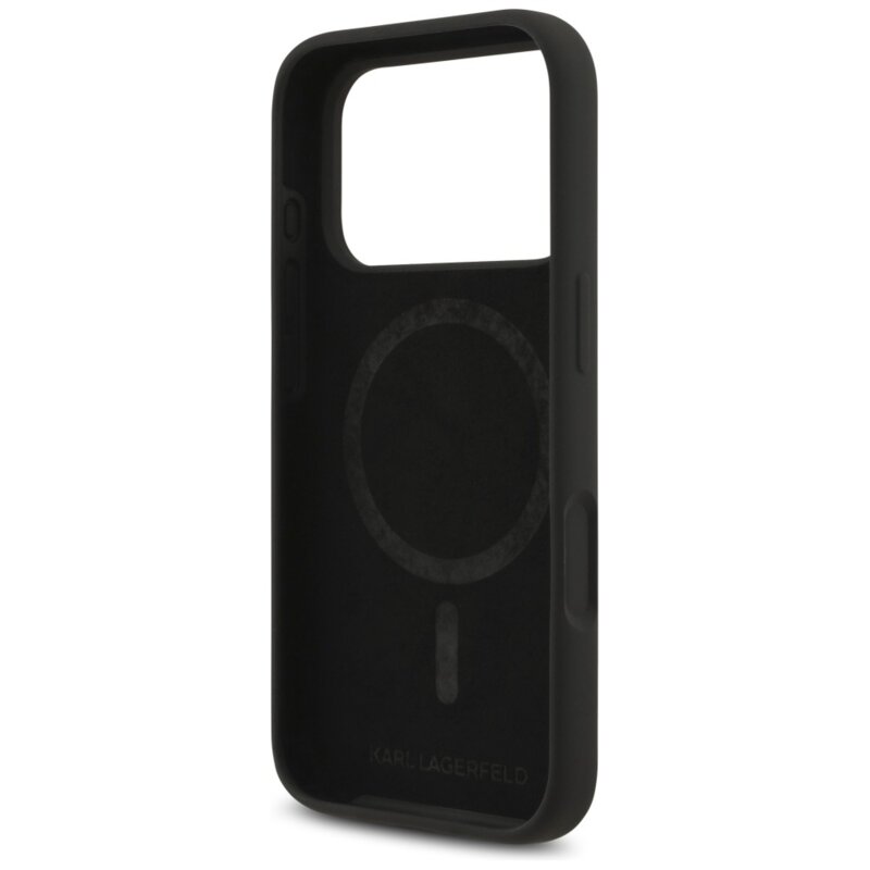 Husa Karl Lagerfeld iPhone 18 Pro Silicone KC Body Ring MagSafe, negru, KLHMP18LSCMKCRHK