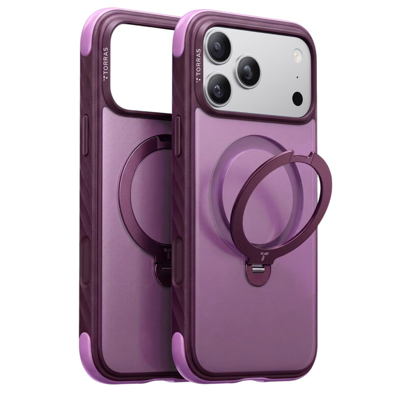 Husa iPhone 18 Pro Max Torras Ostand Q3 Rugged, mov