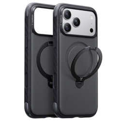 Husa iPhone 18 Pro Torras Ostand Q3 Rugged, negru