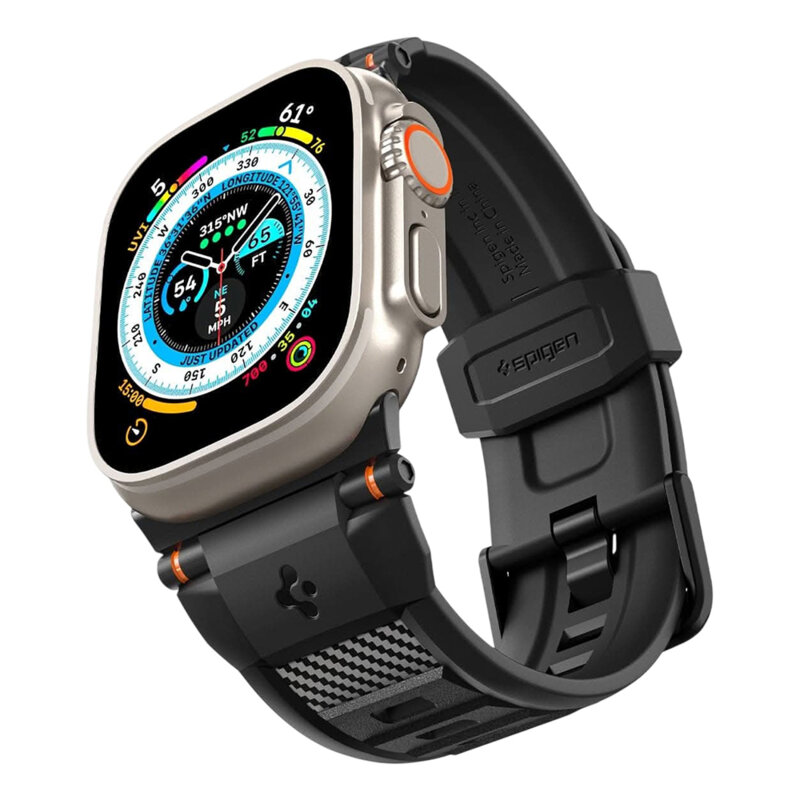 Curea Apple Watch 4 44mm Spigen Rugged Band, negru