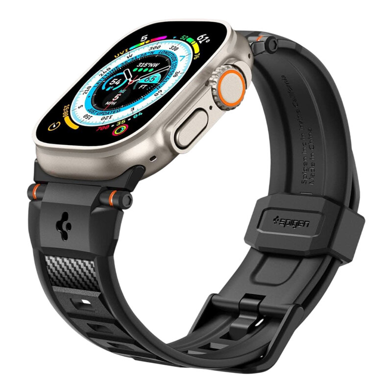 Curea Apple Watch 4 44mm Spigen Rugged Band, negru