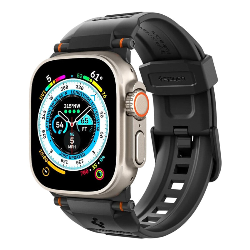Curea Apple Watch 4 44mm Spigen Rugged Band, negru