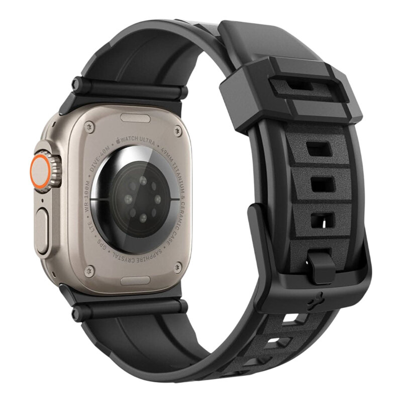 Curea Apple Watch 6 44mm Spigen Rugged Band, negru