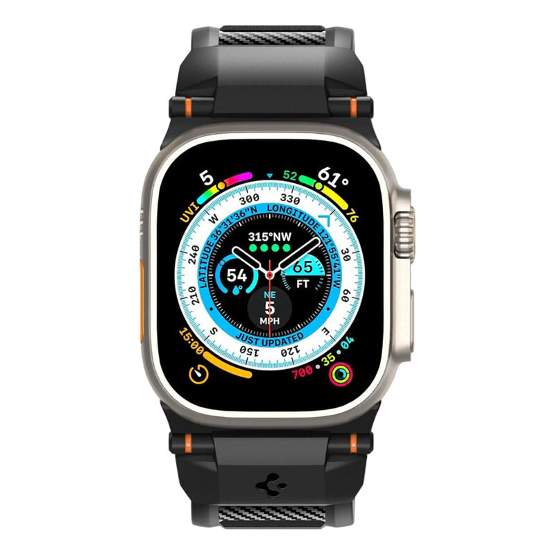 Curea Apple Watch 6 44mm Spigen Rugged Band, negru