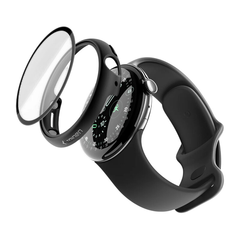 Husa Google Pixel Watch 4 45mm Spigen Thin Fit 360, negru