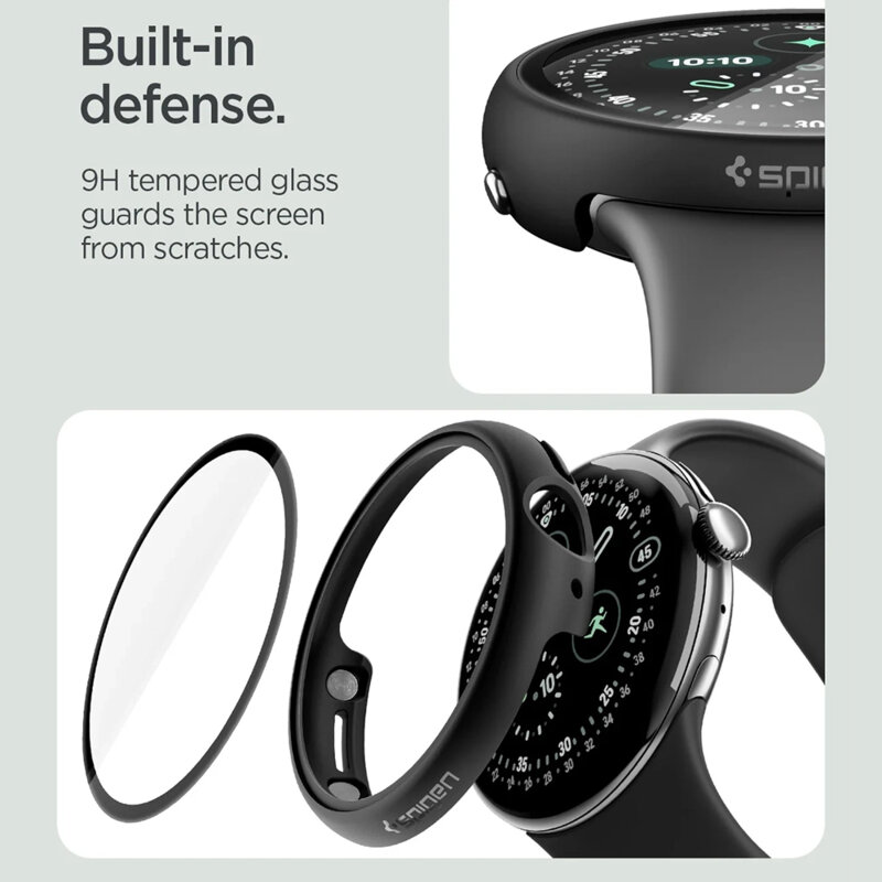 Husa Google Pixel Watch 5 45mm Spigen Thin Fit 360, negru