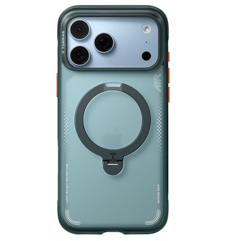 Husa iPhone 17 Pro Torras Ostand Q3 Air Series, verde