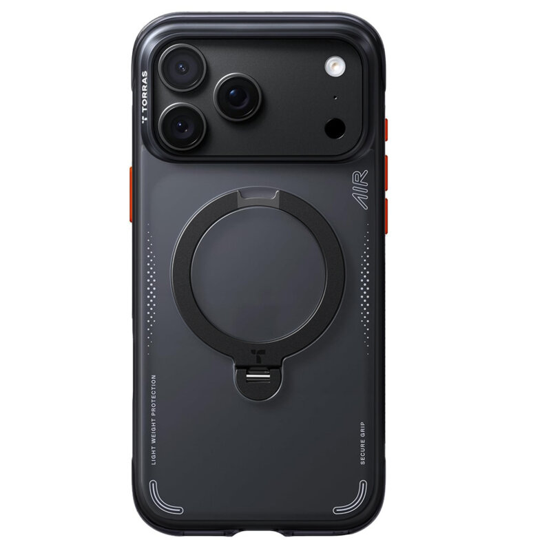 Husa iPhone 18 Pro Max Torras Ostand Q3 Air Series, negru