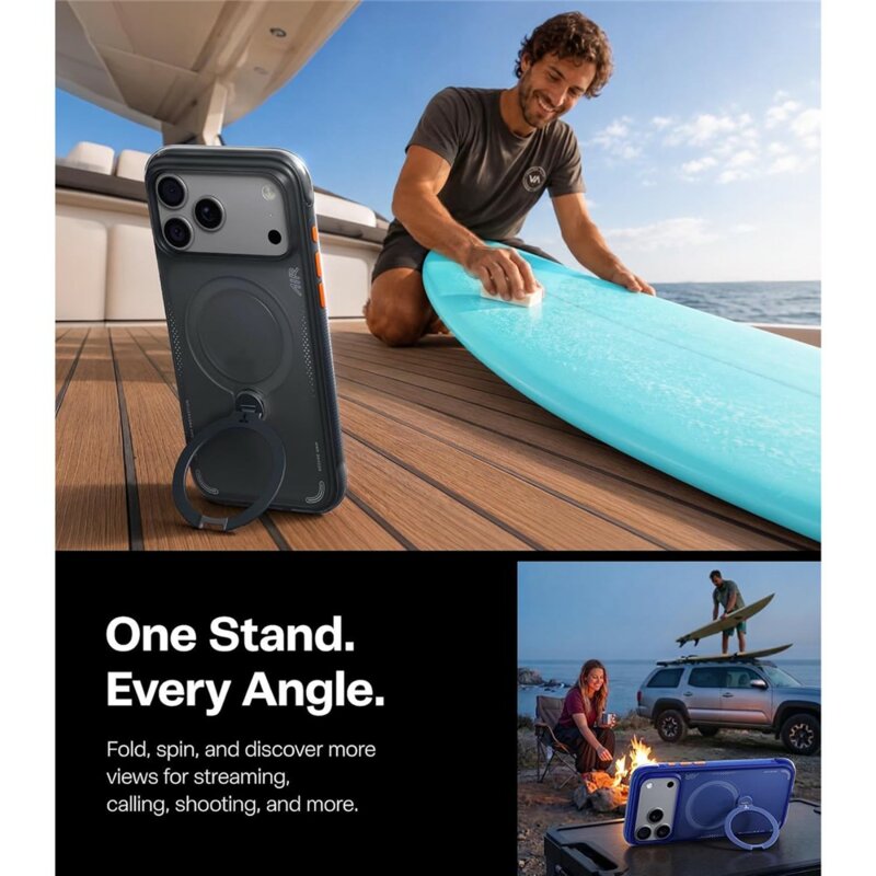 Husa iPhone 17 Pro Max Torras Ostand Q3 Air Series, negru
