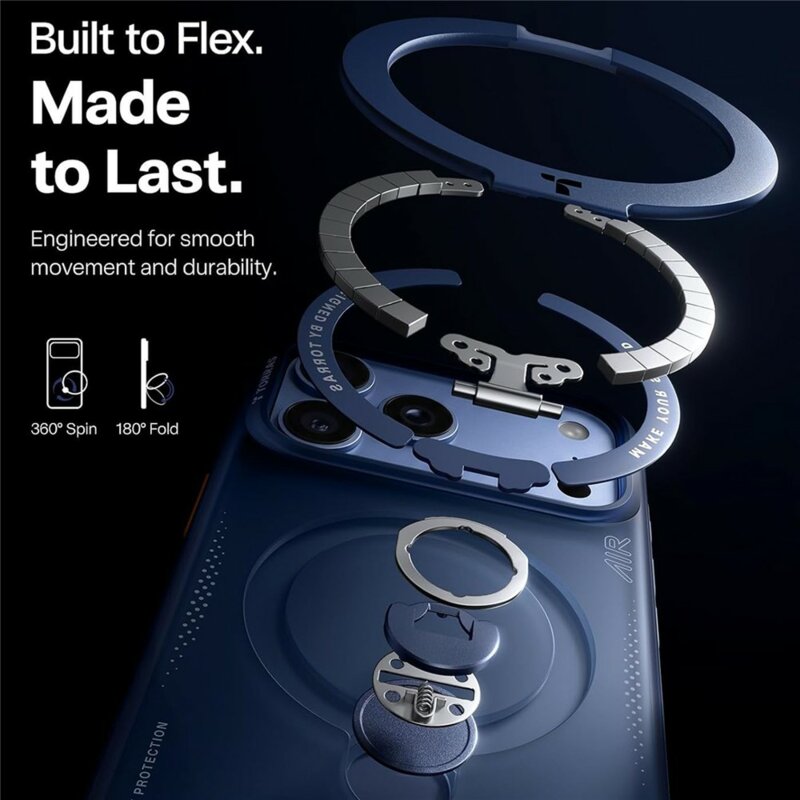 Husa iPhone 18 Pro Max Torras Ostand Q3 Air Series, bleumarin