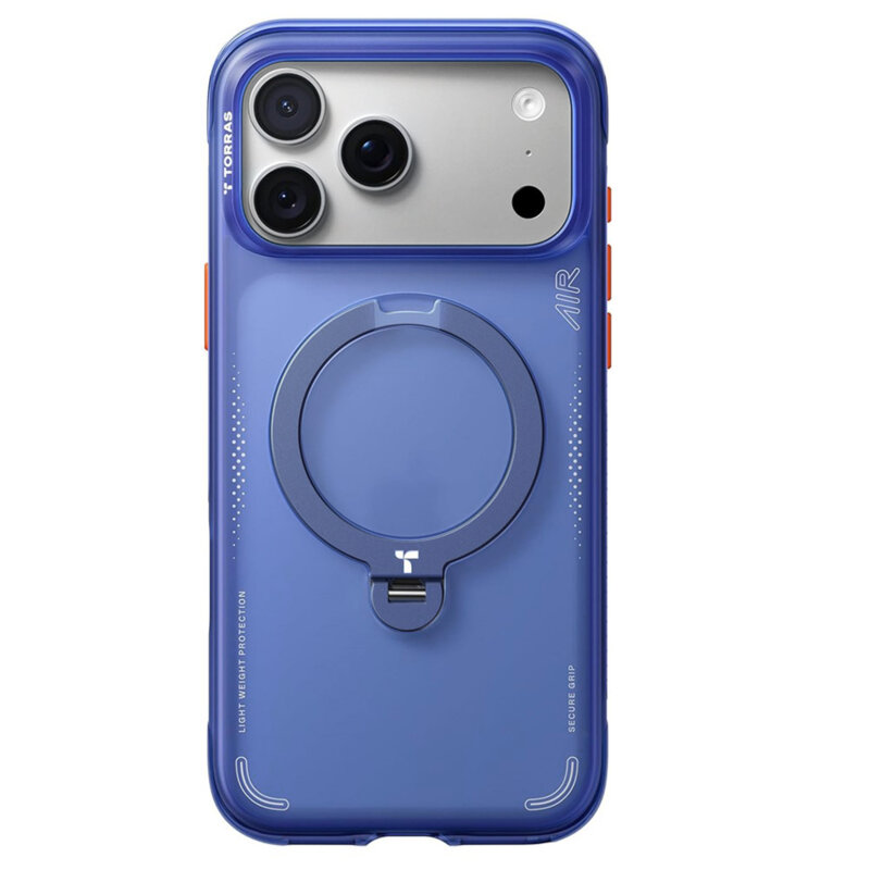 Husa iPhone 18 Pro Torras Ostand Q3 Air Series, albastru