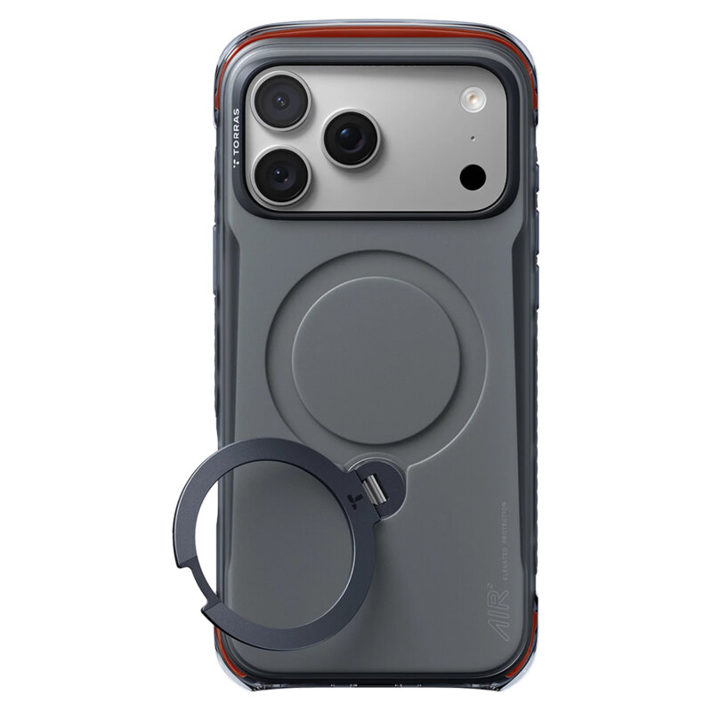 Husa iPhone 18 Pro Torras Ostand Q3 Air Pro, negru